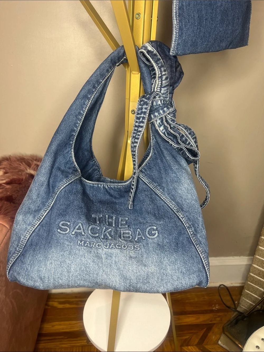 Marc Jacobs Denim Blue Bow-Accent Shoulder Bag - Picture 2 of 9